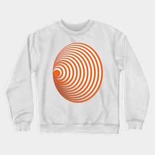 Geometric orange concentric circles 3D doodle art Crewneck Sweatshirt